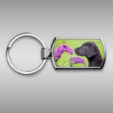Labrador and Butterfly Keyring - Take time to smell the flowers - Kitchy & Co keyring