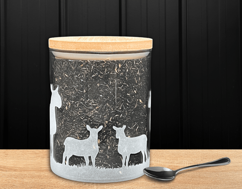 750ml Glass storage jar - Bluefaced Leicester Sheep