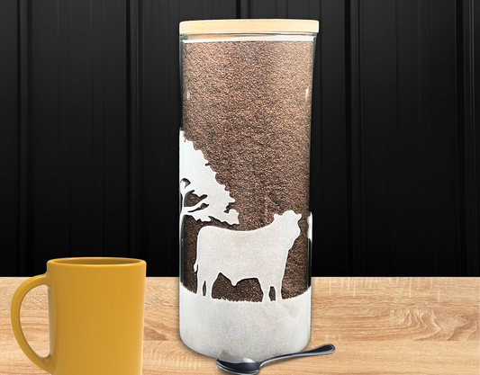 1500ml Glass storage jar - Beef Cows