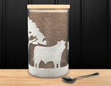 1000ml Glass storage jar - Beef Cows