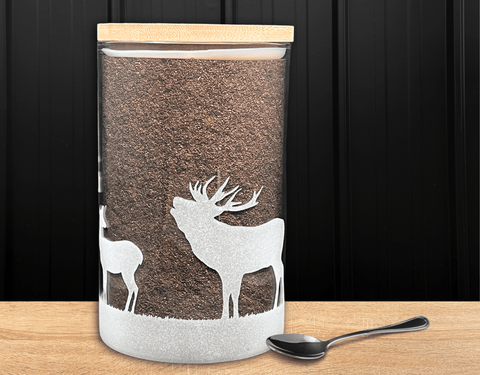 1000ml Glass storage jar - Deer