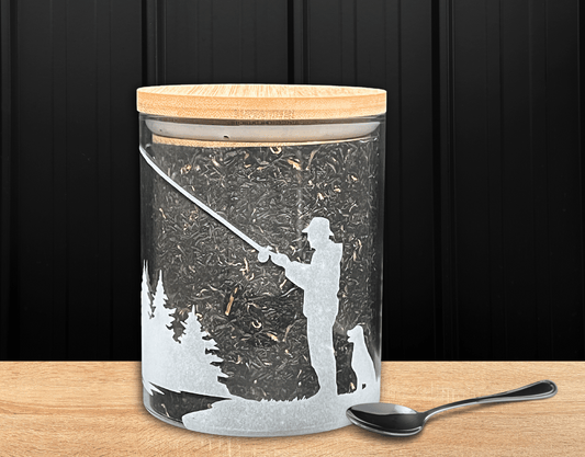 750ml Glass storage jar - Fishing