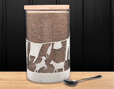 1000ml Glass storage jar - Goats