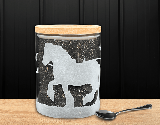 750ml Glass storage jar - Horsedrawn Plough