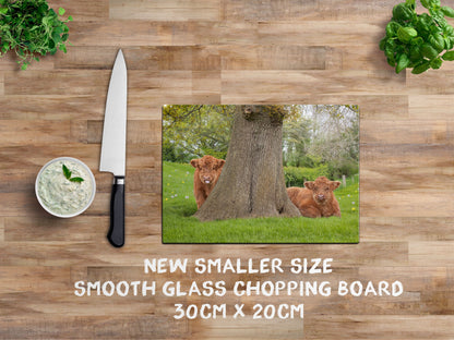 Highland Calves chopping board - From little acorns mighty oaks grow