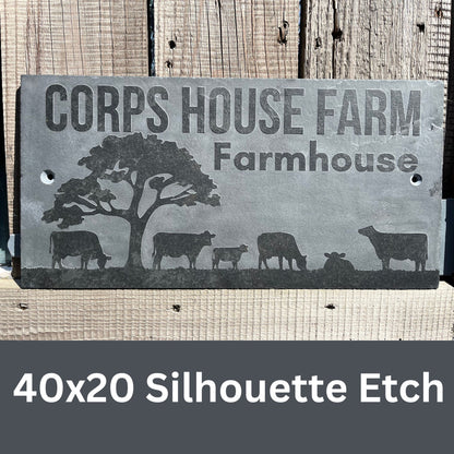 Etched Slate House Sign 40cmx20cm