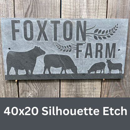 Etched Slate House Sign 40cmx20cm