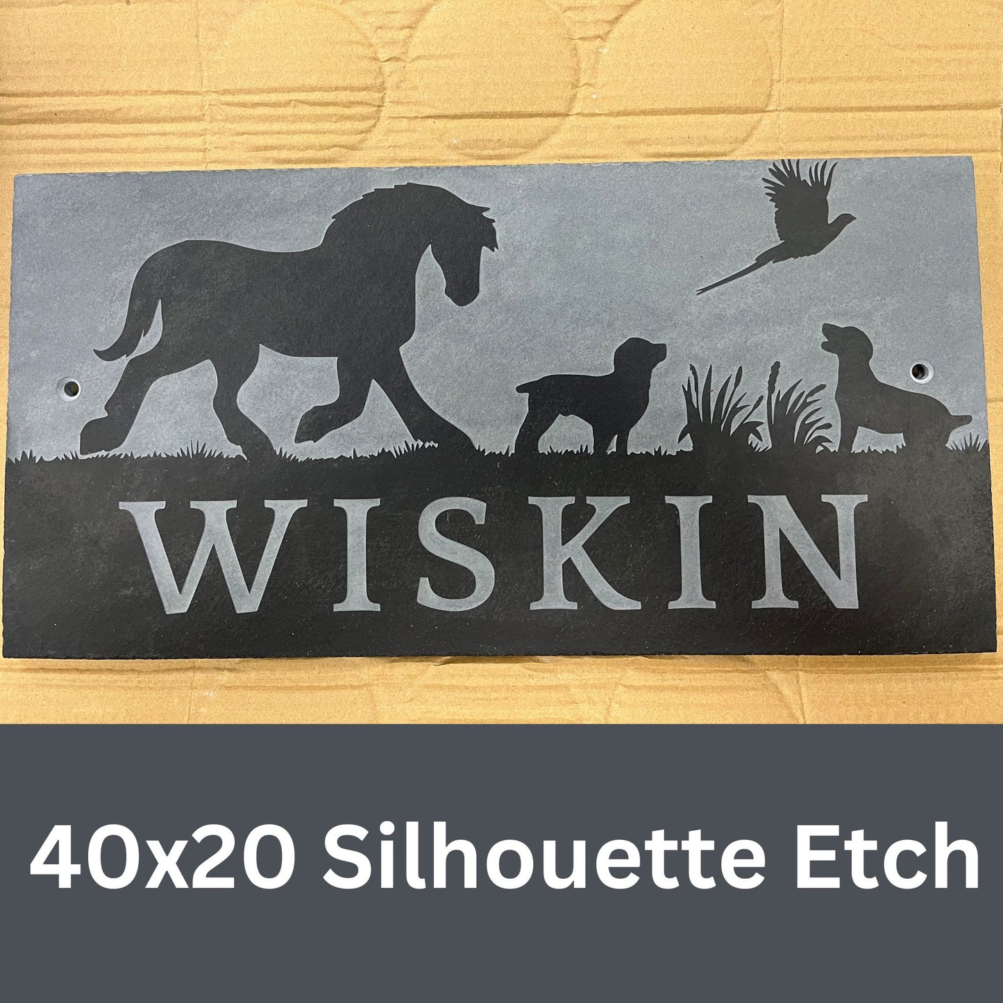 Etched Slate House Sign 40cmx20cm