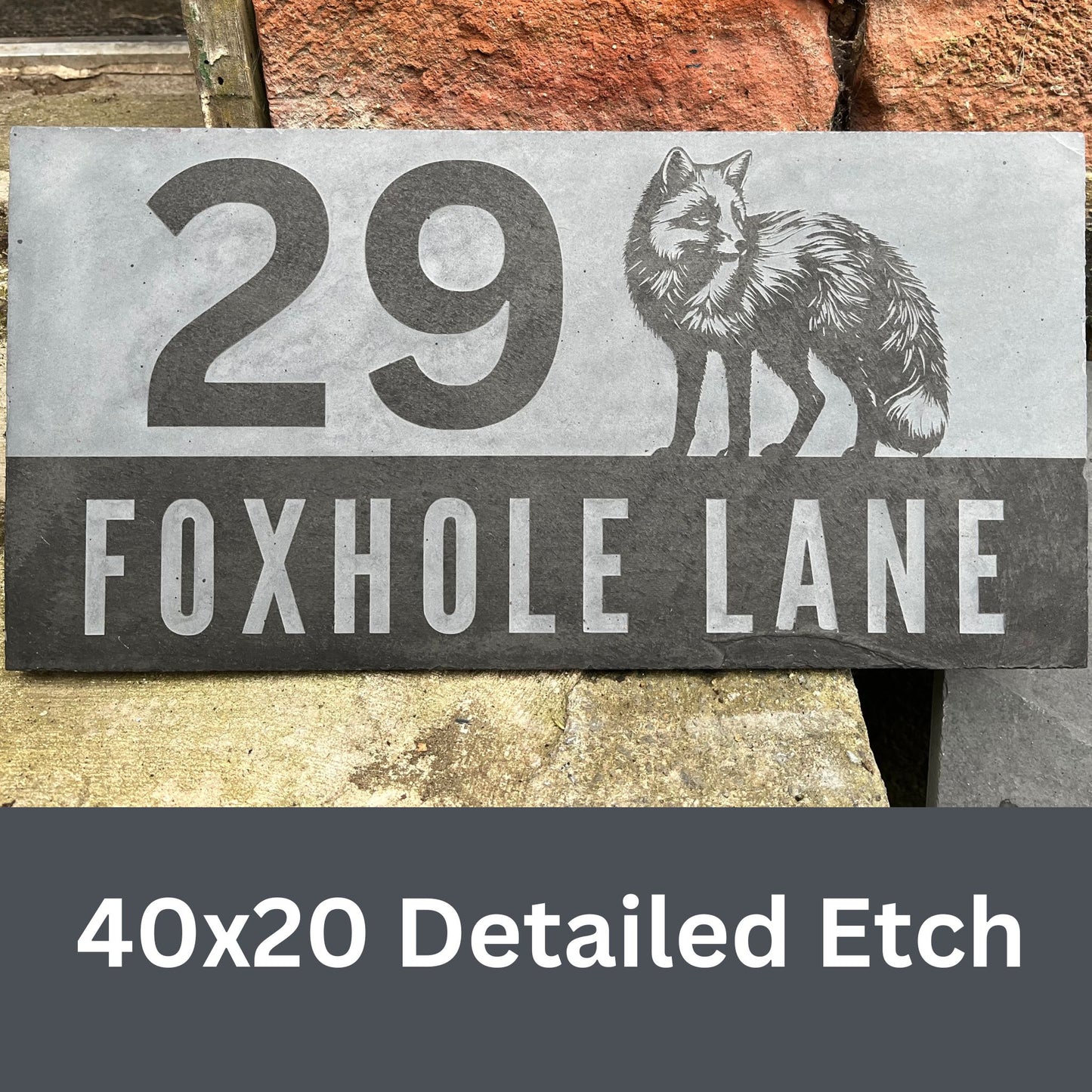 Etched Slate House Sign 40cmx20cm