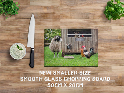 Swaledale Sheep glass chopping board - Ewe've got to be yolking