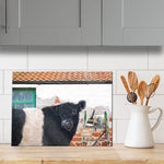 Belted Galloway glass chopping board - And that's how Belties are made - Kitchy & Co Chopping Board