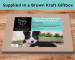 Border Collie Pup glass chopping board - The Apprentice - Kitchy & Co Chopping Board