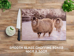 Christmas glass chopping board - Snowy Swaledales - Kitchy & Co Chopping Board