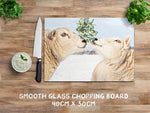 Christmas glass chopping board - Mistletoe Kisses - Kitchy & Co Chopping Board
