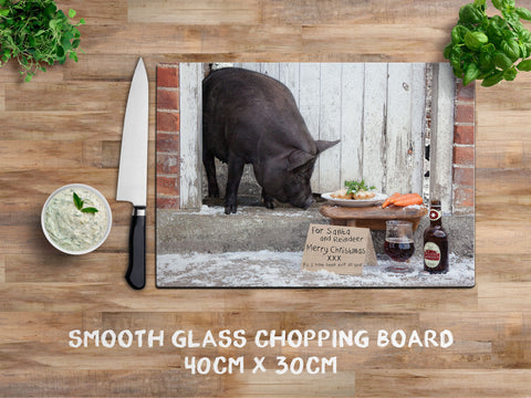 Christmas glass chopping board - Naughty or Nice - Kitchy & Co Chopping Board