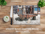 Christmas glass chopping board - Can I have a lift please - Kitchy & Co Chopping Board