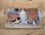 Border Collie and Farm Cats Placemat - Cats that got the cream - Kitchy & Co Placemat