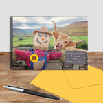 Highland cow greetings card - Village scarecrow festival - Kitchy & Co