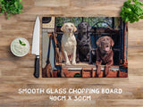 Labrador glass chopping board - Ready Willing and Able - Kitchy & Co Chopping Board