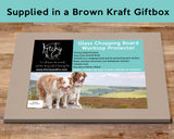Red Merle Collie glass chopping board - Ready to Rock - Kitchy & Co Chopping Board