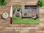Swaledale Sheep glass chopping board - Ewe've got to be yolking - Kitchy & Co Chopping Board
