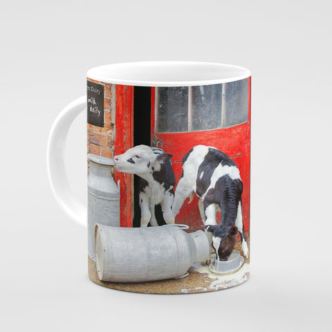 Dairy Calves Mug - Double trouble at the dairy - Kitchy & Co 10oz Mug Mugs