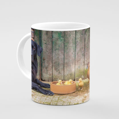 Black Labrador and Ducks Mug - Stop Ducking About - Kitchy & Co Mugs