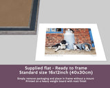 Border Collie and Farm Cats Print - Cats that got the cream - Kitchy & Co print