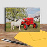 Shetland Pony and Tractor greetings card - Horse Power - Kitchy & Co
