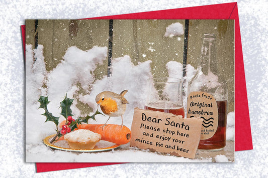 Christmas Card - Mincepie and Beer - Kitchy & Co