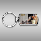 Pig and hens Keyring - Bertie shares his lunch - Kitchy & Co keyring