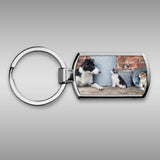 Border collie and Farm cats Keyring - Cats that got the cream - Kitchy & Co keyring