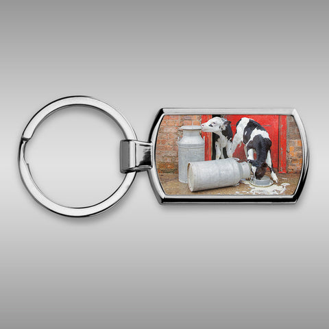 Dairy calves Keyring - Double trouble at the dairy - Kitchy & Co keyring