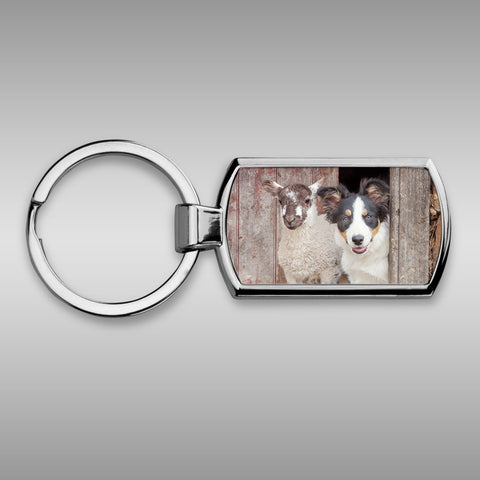 Tri Colour Border collie Keyring - If your name's not down - Kitchy & Co keyring