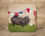 Pig drinks Coaster - Kitchy & Co glass coaster