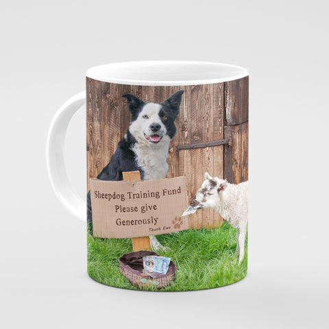 Sheepdog Training Mug - Please give generously - Kitchy & Co 10oz Mug Mugs