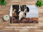 Spaniel glass chopping board - Ready to Spring into Action - Kitchy & Co Chopping Board